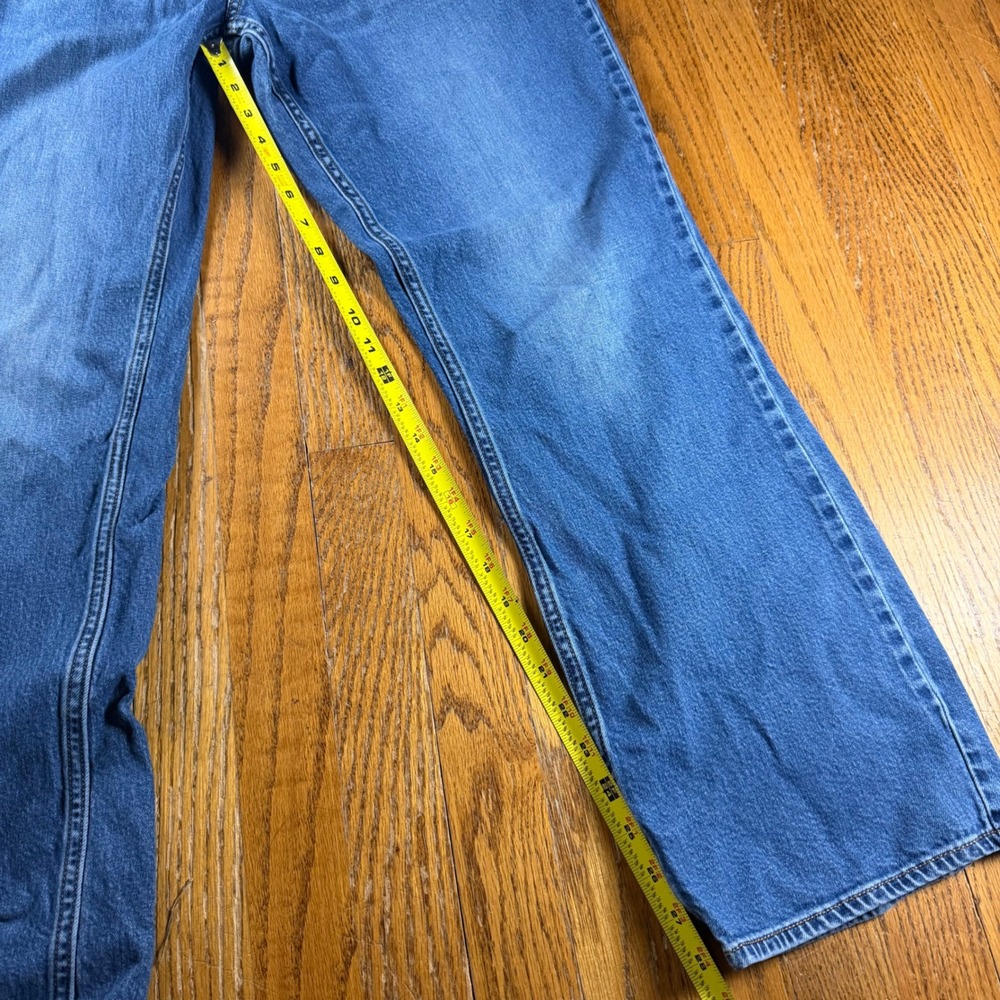 Old Navy Mens Straight Leg Jeans Blue Medium Wash Stretch Denim 36x32 - Picture 4 of 10